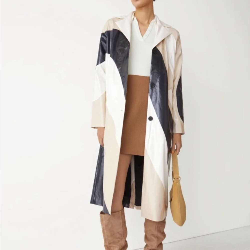 & OTHER STORIES Belted Colour Block Coat LIKE NEW! SIZE 4